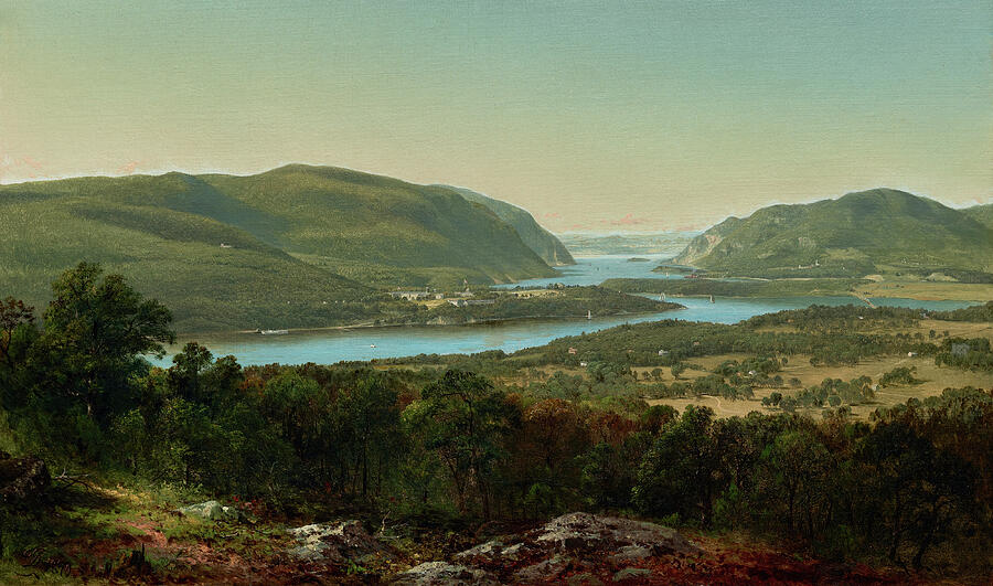 View from Garrison, West Point, New York, from 1870 Painting by David Johnson