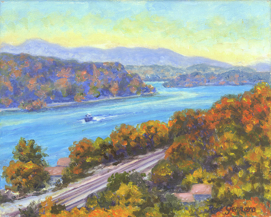 Walkway Painting - View from Walkway in Fall by Rose Gennaro Walkway Painting - View from Walkway in Fall by Rose Gennaro
