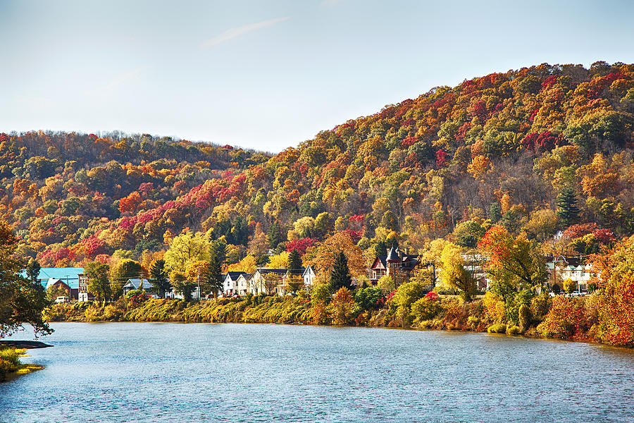 View of Beautiful Autumn Landscape of Warren, Pennsylvania, USA #1 Photograph by Anjelika Gretskaia