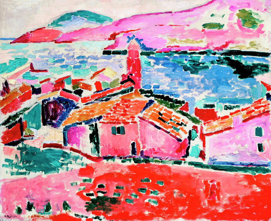 Vintage Painting - View of Collioure 1905 by Henri Matisse  by Henri matisse