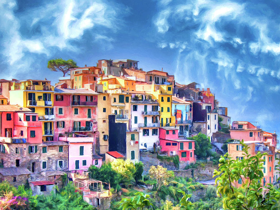 View of Corniglia - Cinque Terre #1 Painting by Dominic Piperata