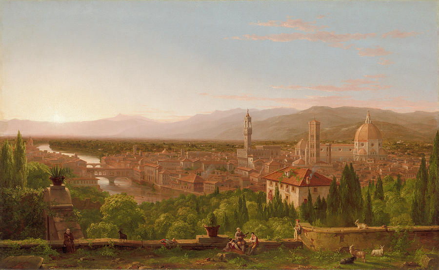 Landscape Painting - View of Florence #1 by Thomas Cole
