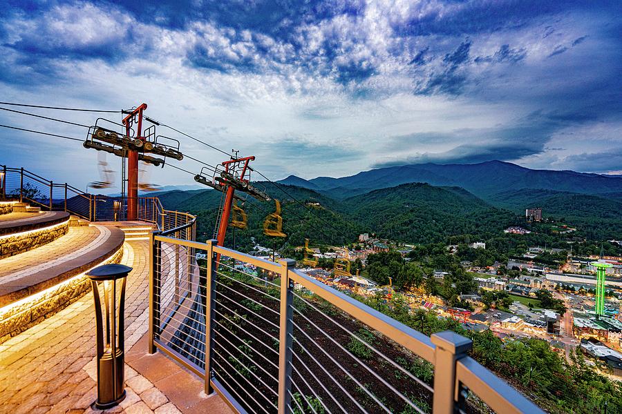 View Of Gatlinburg Tennessee Smoky Mountains Skylift Park Skybridge ...