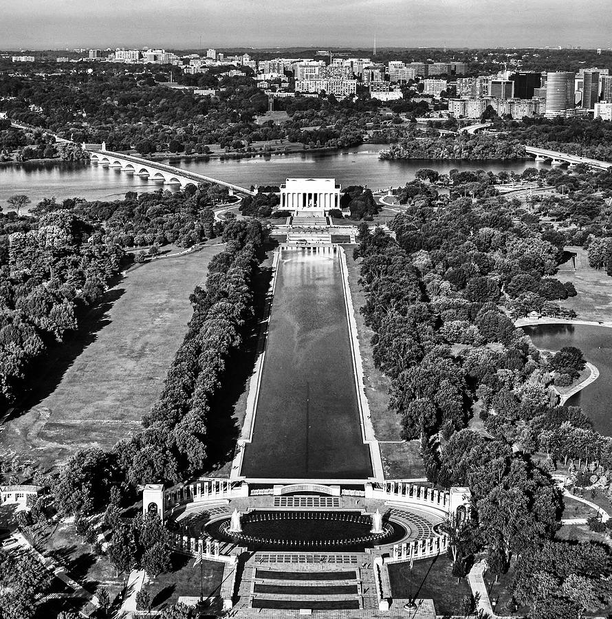 Abraham Lincoln Photograph - View of the Lincoln Memorial from the Washington Monument #1 by Mountain Dreams