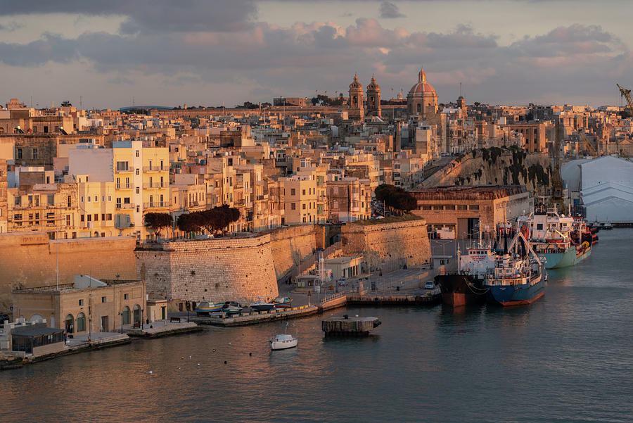 View Of The Urban Landscape And The Port Of Marseille At Sunset ...