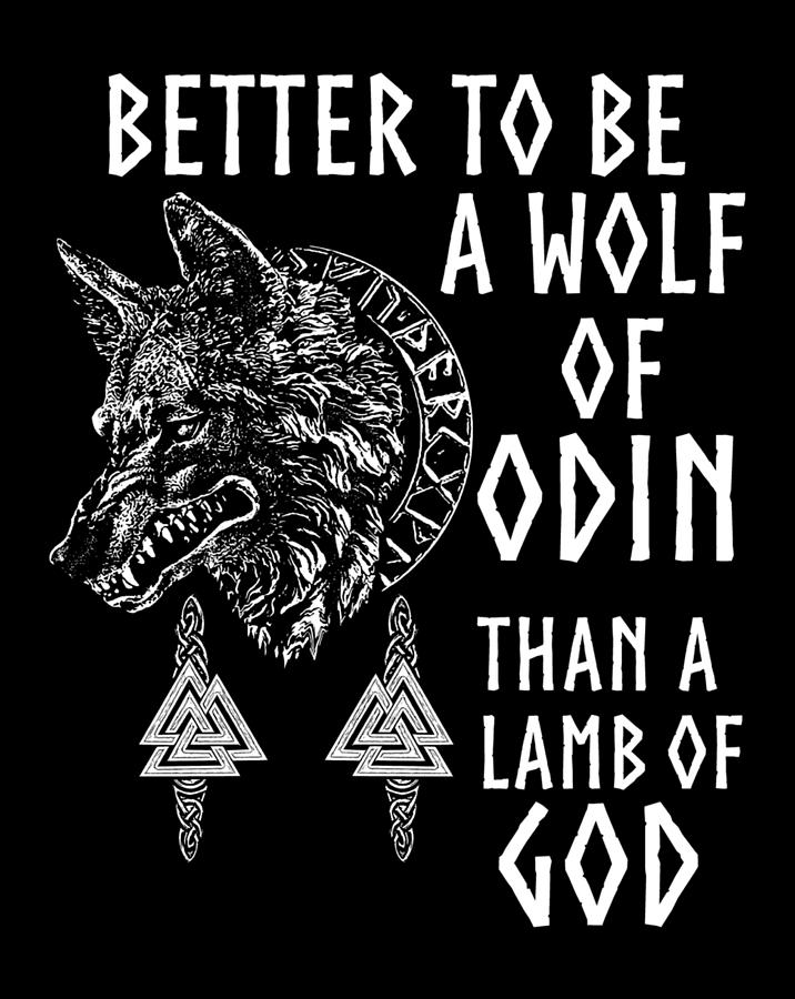 Vikings Wolf Rune Circle Wolf of Odin Norse Mythology Digital Art by ...
