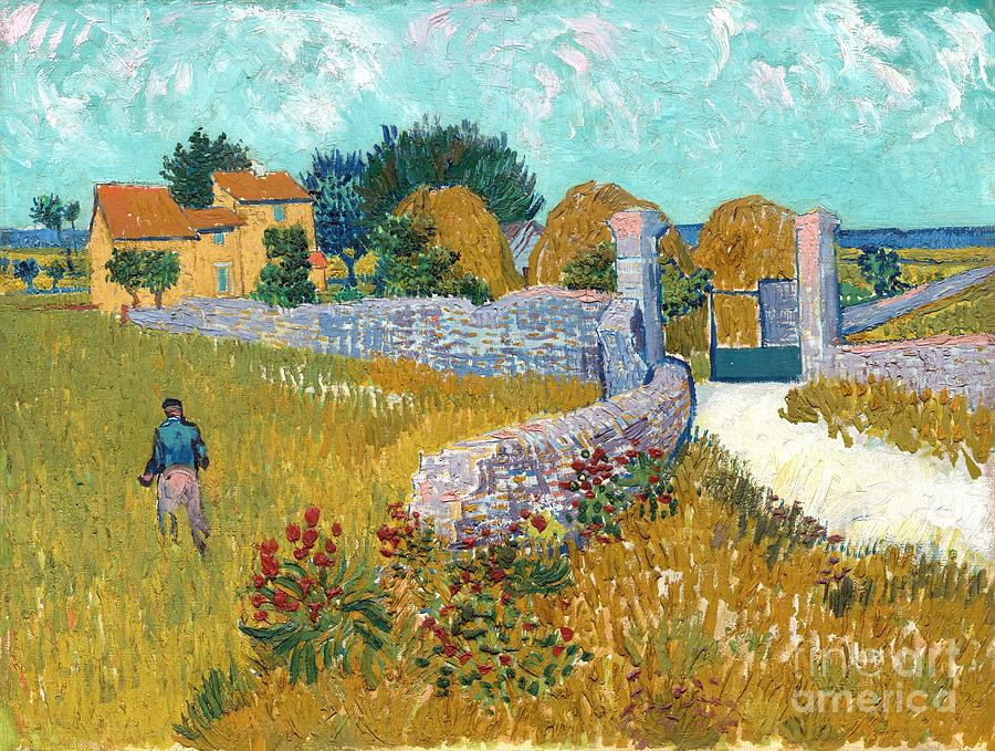 Vincent van Gogh - Farmhouse in Provence #1 Painting by Alexandra Arts