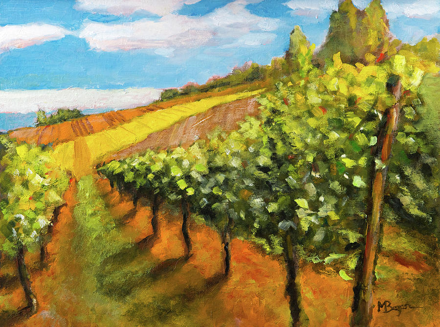 Vineyard in Yamhill County #1 Painting by Mike Bergen