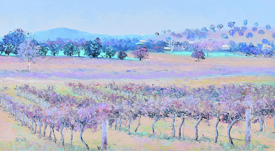 Landscape painting with vineyard Painting by Jan Matson Landscape painting with vineyard Painting by Jan Matson