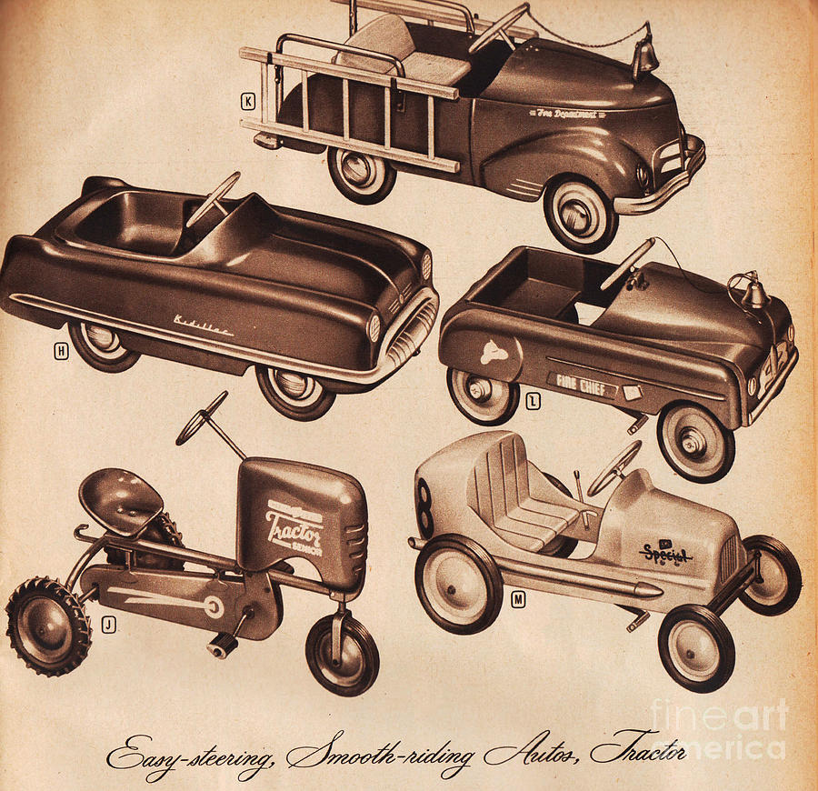 Vintage Catalog Toy Cars  Digital Art by Sally Edelstein