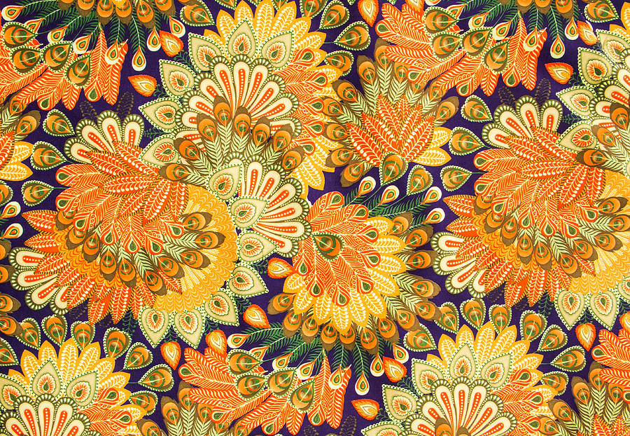 Vintage Cloth Pattern Close Up Background. Photograph