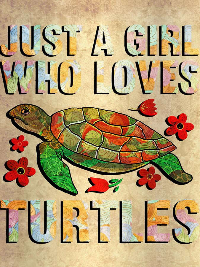 Vintage Cool Turtle Design For Women Girls Sea Turtle Aquatic Animal Digital Art by Clint