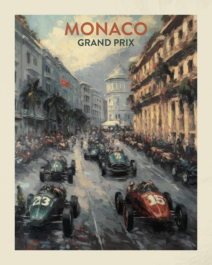 Vintage Grand Prix Poster #1 Digital Art by Mike Taylor