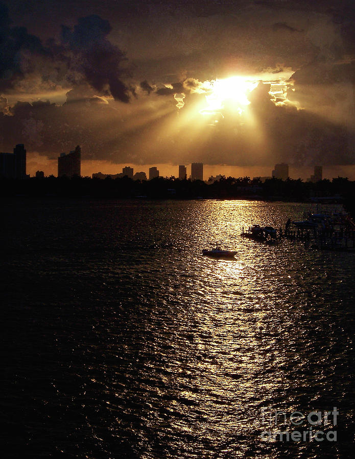 Vintage Miami Sunset Photograph by Phil Perkins