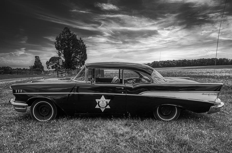 vintage metal police car