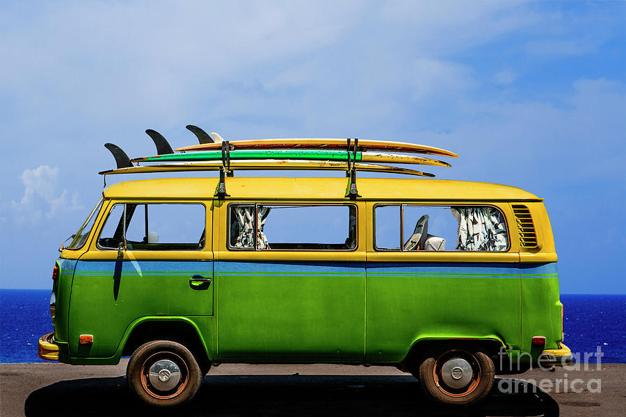 Vintage Surf Van  #1 Photograph by Diane Diederich