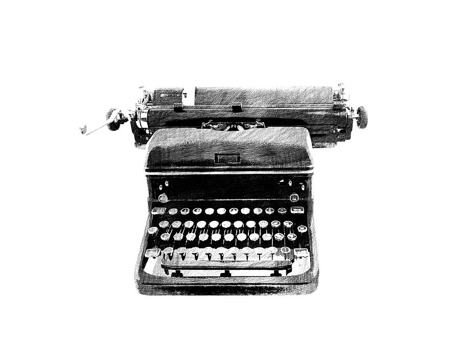 Vintage Typewriter sketch #1 Photograph by Karen Foley