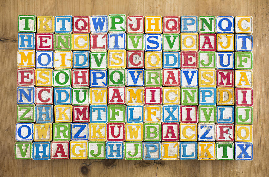 Vintage wooden alphabetic letters play blocks #1 Photograph by Dimitri Otis