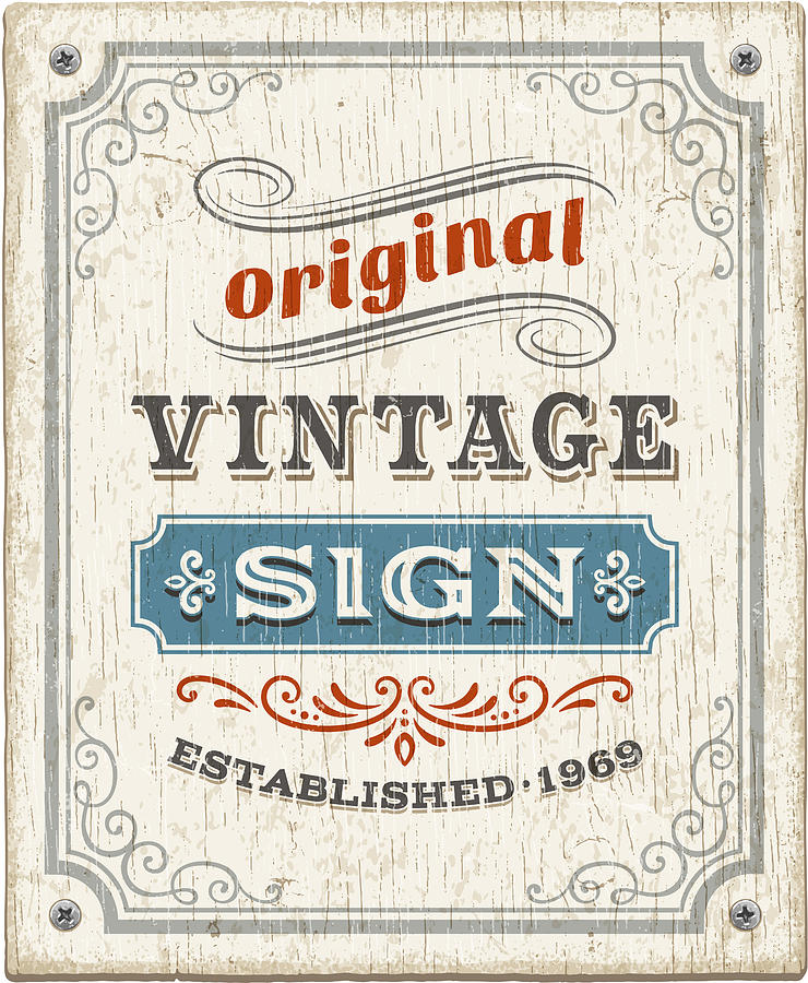 Vintage Wooden Sign #1 Drawing by Edge69