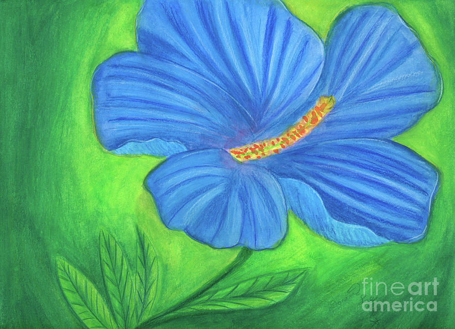 Violet Blue Hibiscus Flower #1 Painting by Dorothy Lee