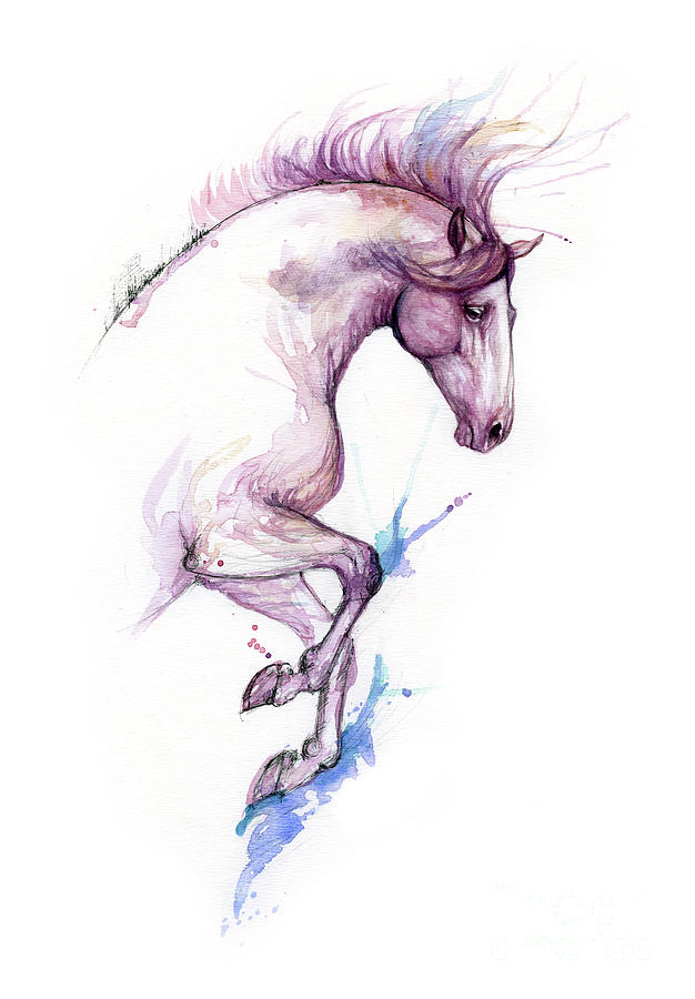 Horse Painting - Violet horse 03 06 20 by Ang El