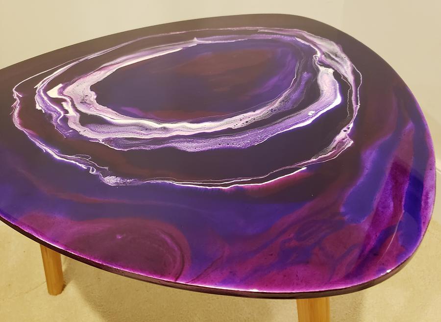 Violet Hour Retro Table  #2 Painting by Madeleine Arnett