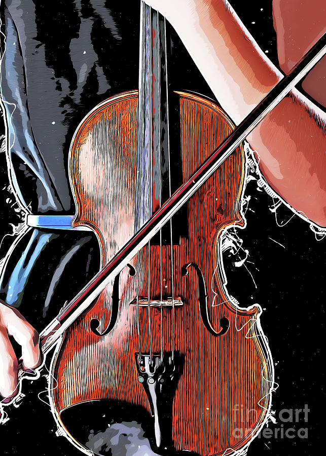 Violin music art #violin #music #1 Digital Art by Justyna Jaszke JBJart