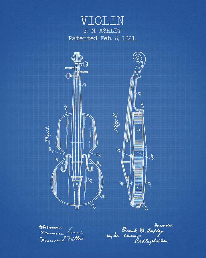 Viol and Violin Patent Poster Violoncello and Double-bass 