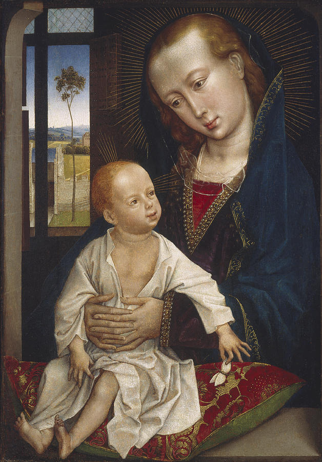Virgin and Child #1 Painting by follower of Rogier van der Weyden