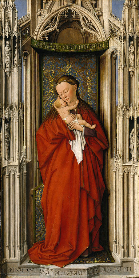 Virgin and Child in a Niche Painting by Netherlandish Painter - Fine ...