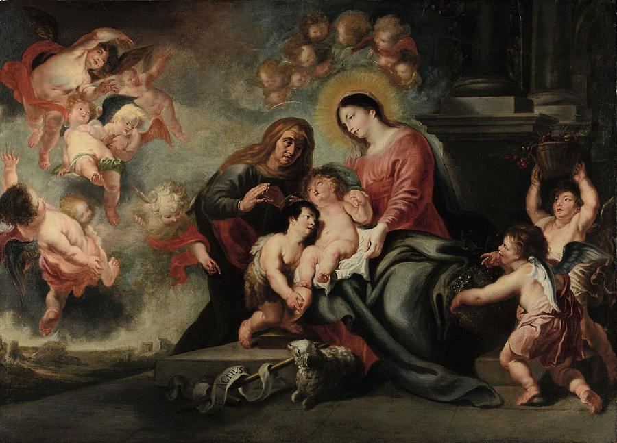 Virgin and Child with Saint Anne Painting by Cornelis Schut