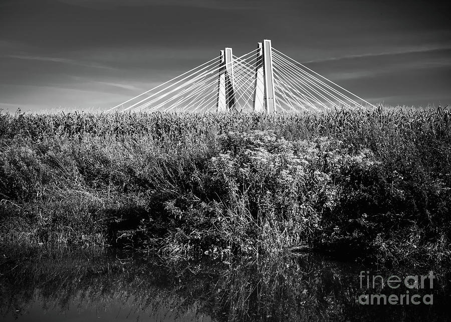 Vistula River Krakow Nature black and white photography #1 Photograph by Justyna Jaszke JBJart