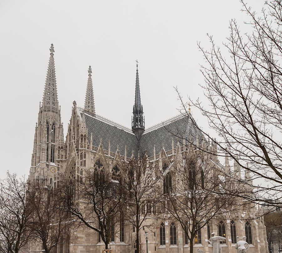 Votice Church in Vienna in the Winter with Snow #1 Photograph by Mikeinlondon
