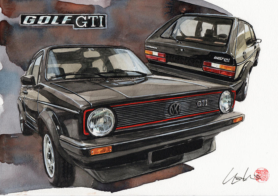 Vw Painting - VW Golf GTI #1 by Yoshiharu Miyakawa