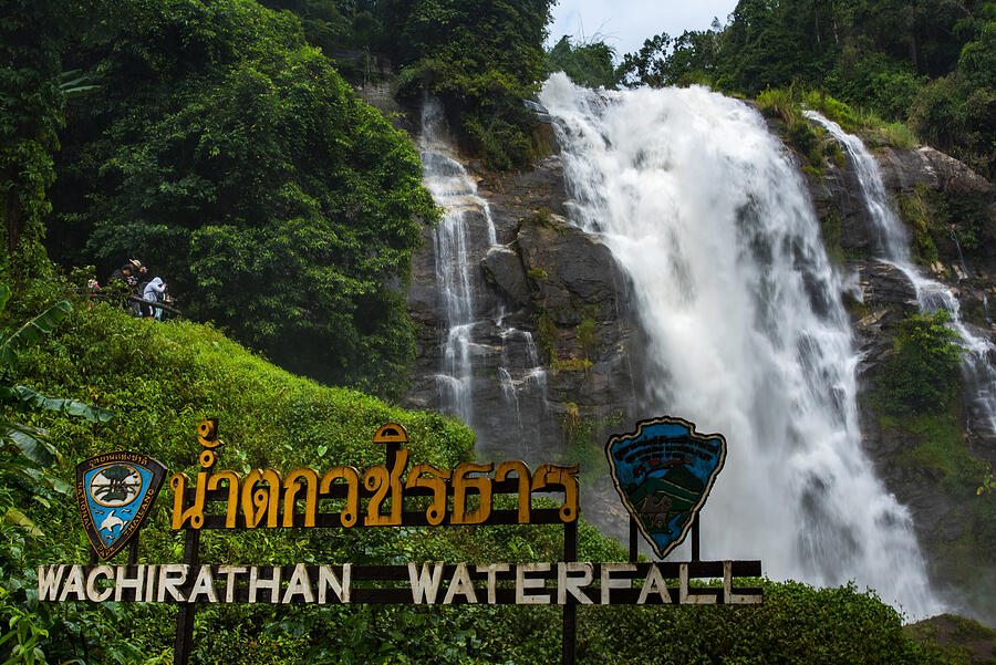 Wachirathan waterfall : waterfall in doi inthanon national park, Chiang mai,Thailand. #1 Photograph by Kampee Patisena