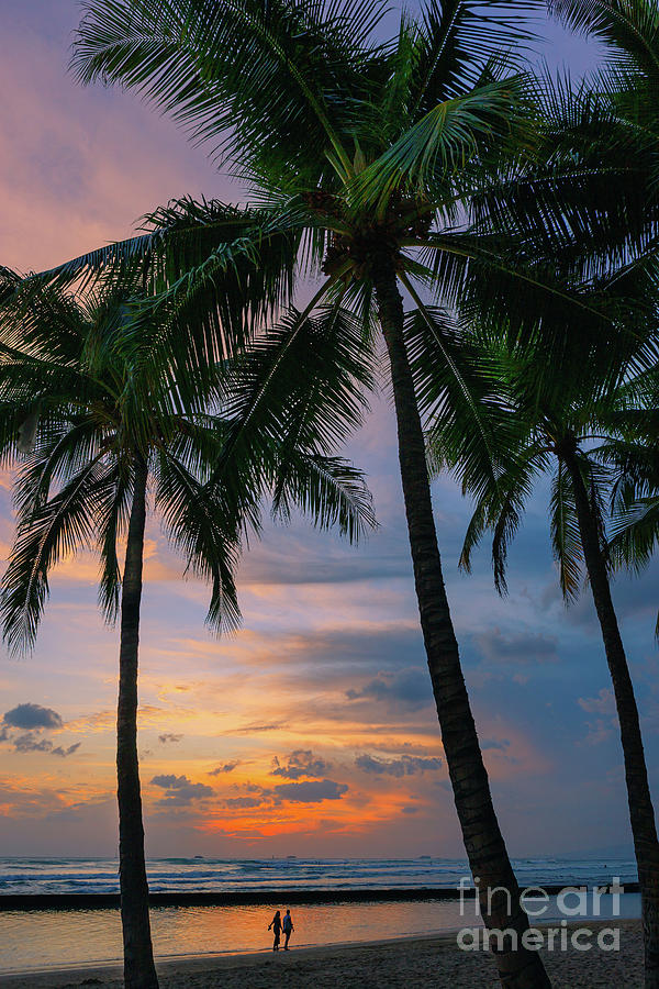 Waikiki Beach at sunset #2 Photograph by Henk Meijer Photography