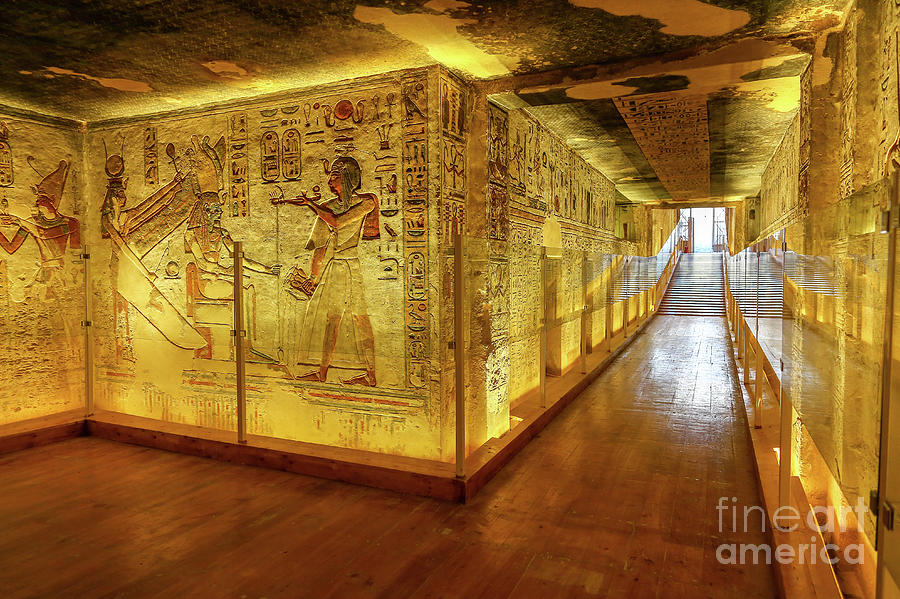 Walkway inside the tomb of Ramses III in the Valley of the Kings #1 Photograph by John Keates
