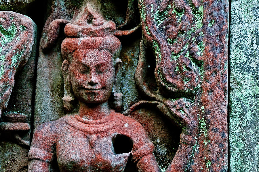 Wall detail from Angkor wat. Cambodia  #1 Photograph by Lie Yim