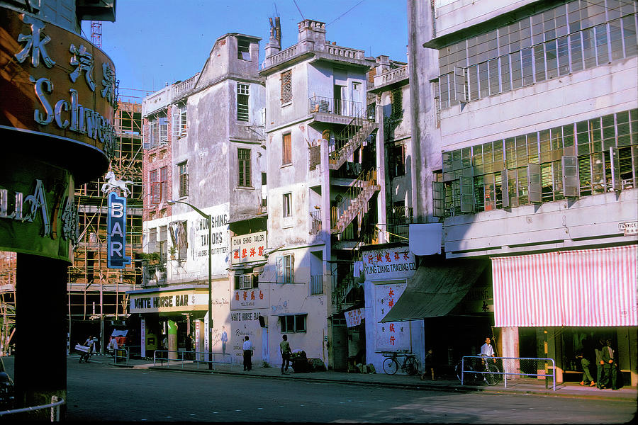Wanchai Street Hong Kong 1965 #1 Photograph by Jerry Griffin