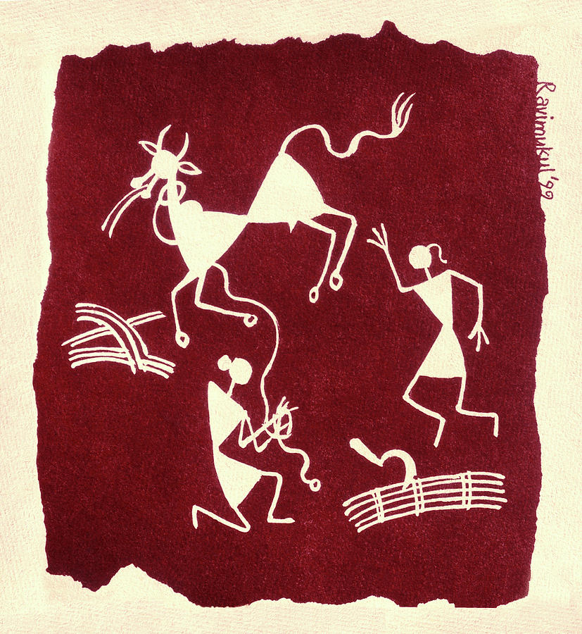 warli animal painting