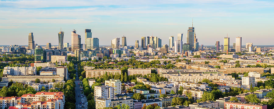 Warsaw skyline aerial image Photograph by Lukasz Szczepanski - Fine Art ...