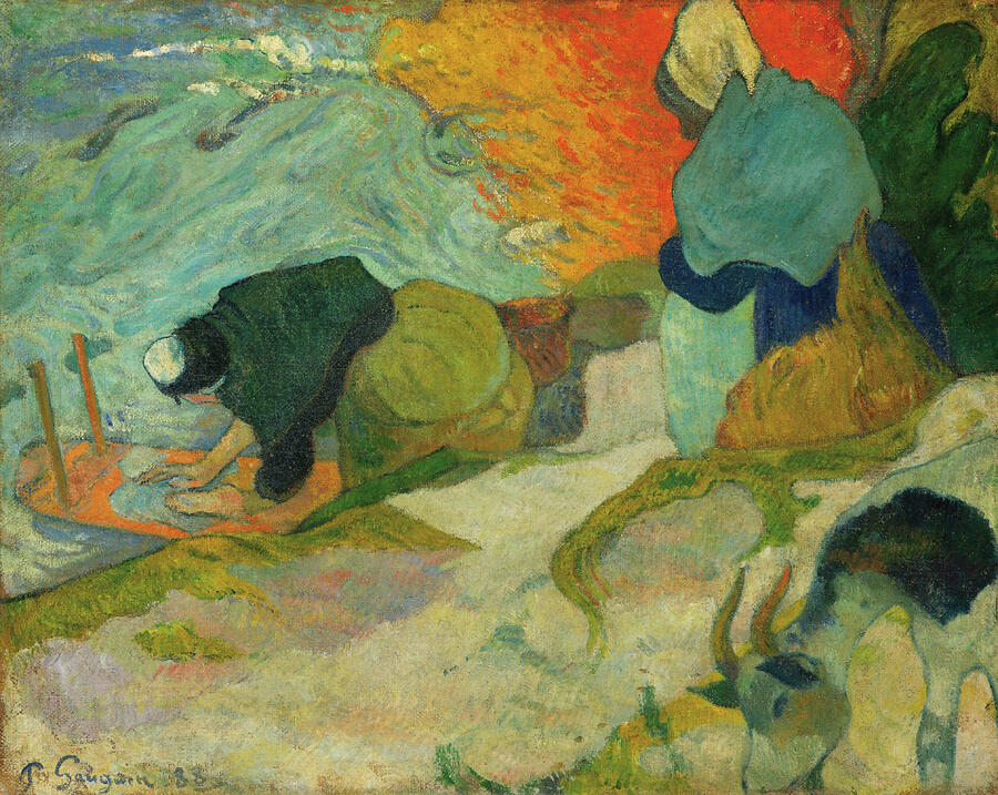 Washerwomen in Arles, from 1888 Painting by Paul Gauguin