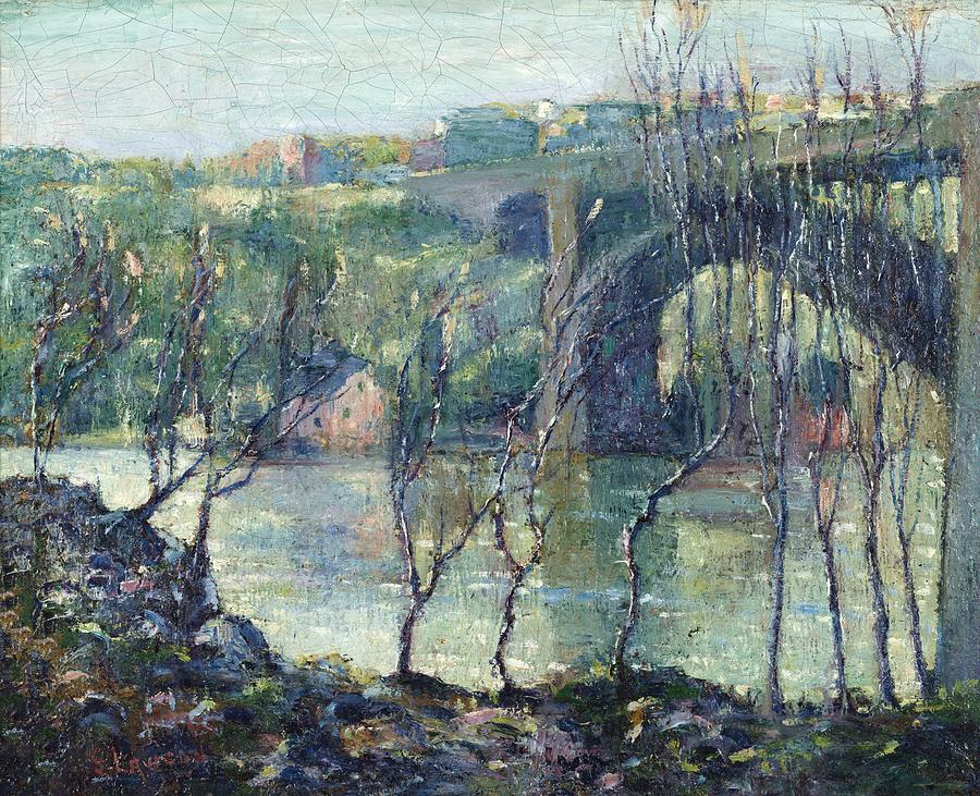Ernest Lawson Painting - Washington Bridge  Harlem River  #1 by Ernest Lawson