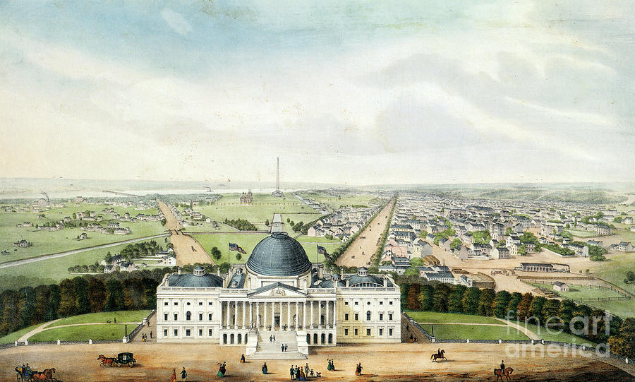 Washington, DC, 1850 #1 Drawing by Robert P Smith