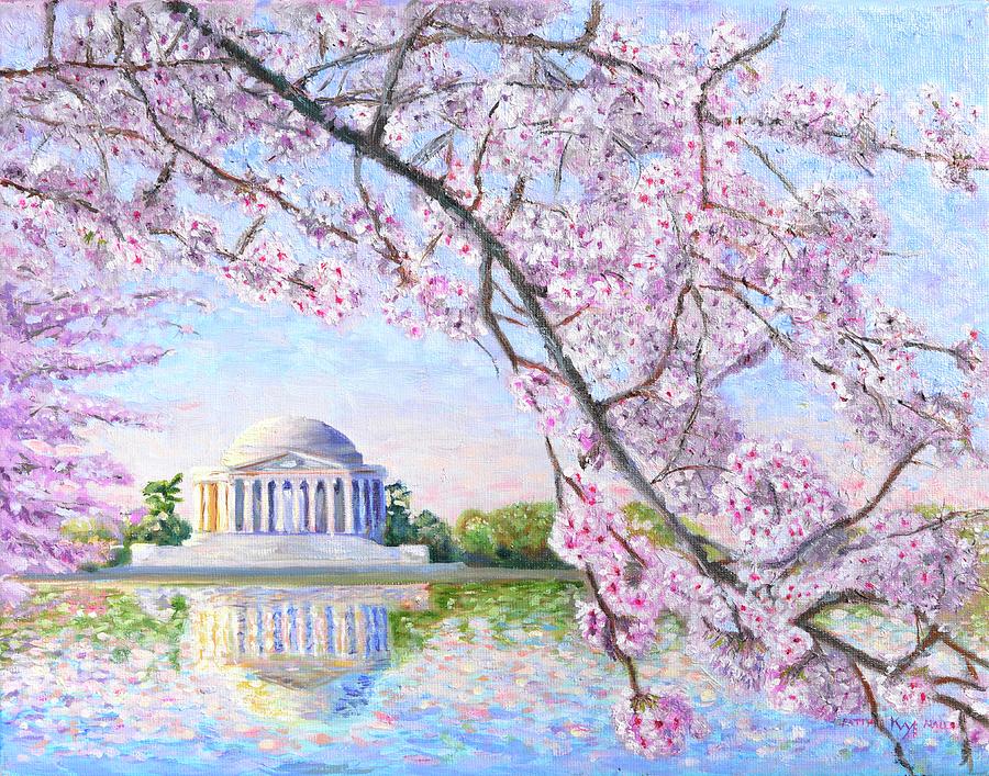 Washington DC Cherry Blossoms #2 Painting by Patty Kay Hall