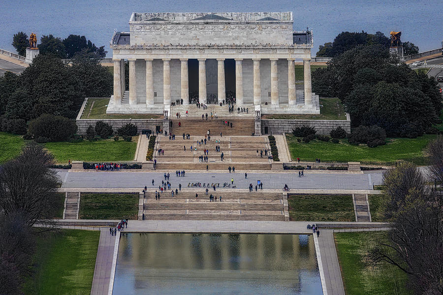 Washington DC Memorials Aerial Photograph by Susan Candelario