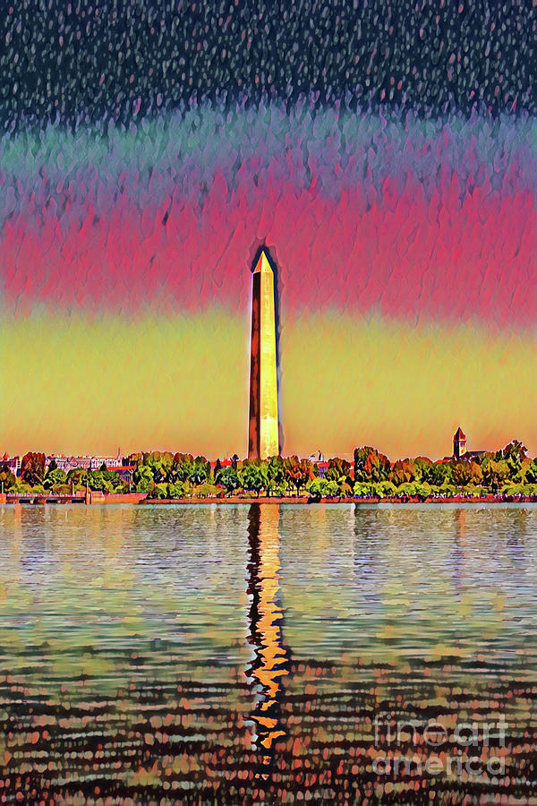 Washington monument in bright colors Photograph by Patricia Hofmeester