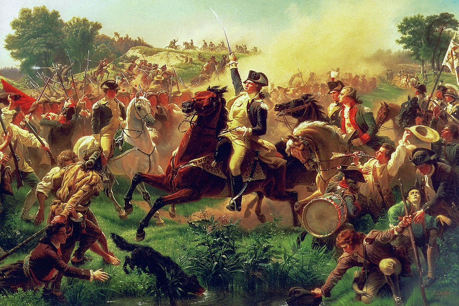 Washington Rallying the Troops at Monmouth #1 Painting by Emanuel Leutze