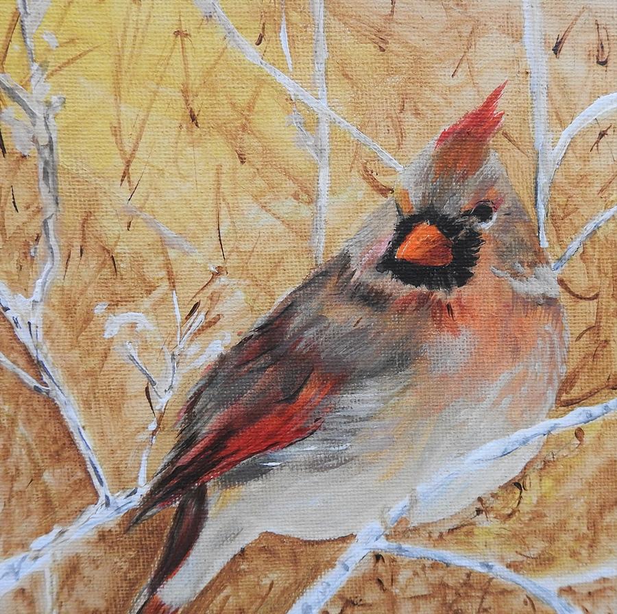Cardinal Painting - Watching Me #1 by Betty-Anne McDonald