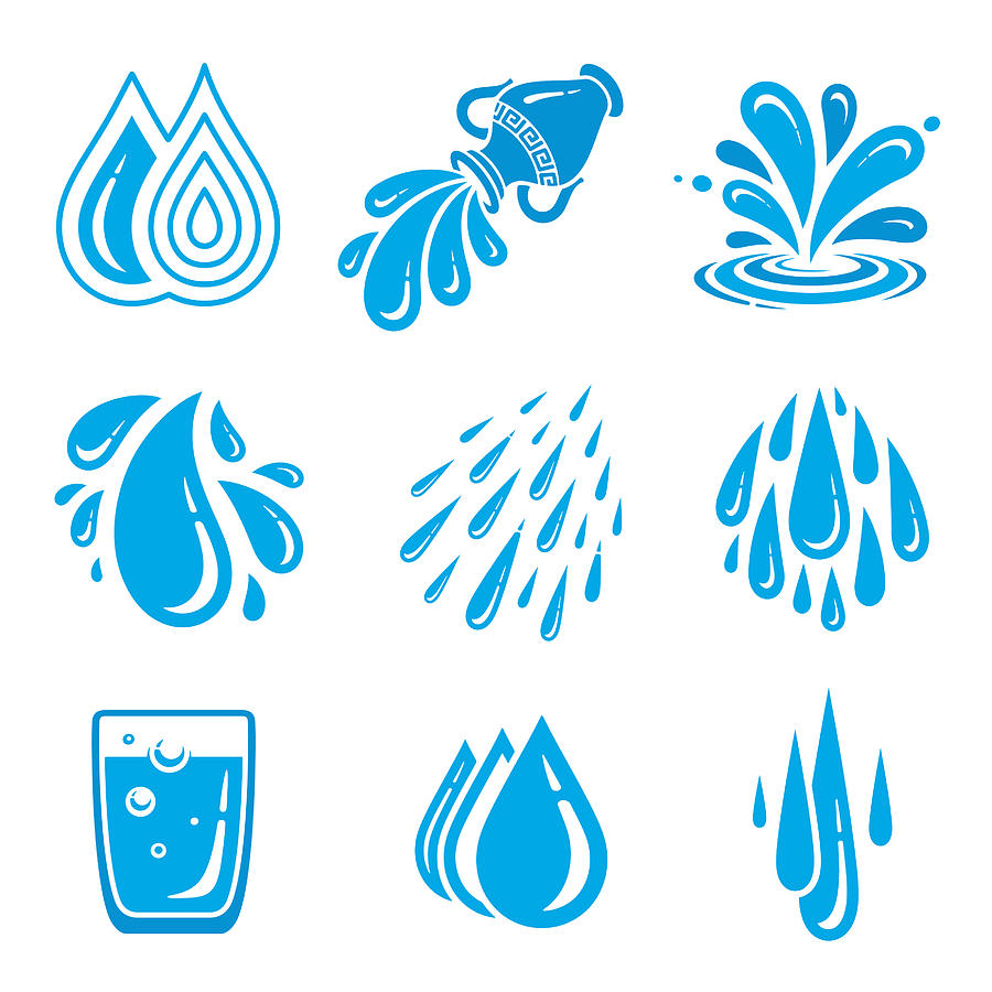 Water icons #1 Drawing by GoodGnom